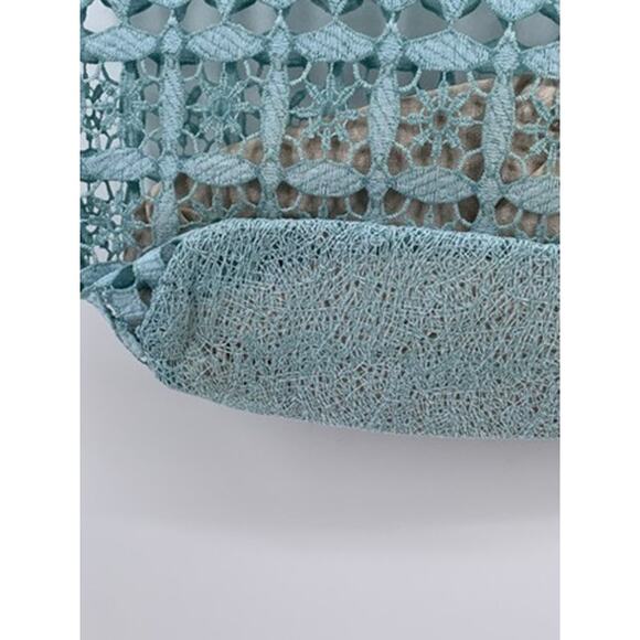 ZINGARA Women's Light Blue Floral Square Lace Large Tote Bag - Picture 8 of 8